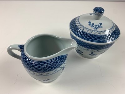 Sukker/Fløde sæt, "Tranquebar" fra Aluminia/Royal Copenhagen