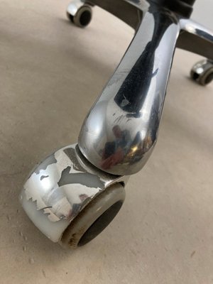 Vintage italiensk kontorstol stol I sort fra Arredispd med blankt krom stel stål