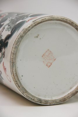 Kinesisk porcelænsbordlampe med Foo Dogs