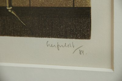 Hans Henrik Lerfeldt Græshoppe farvelitografi 1984