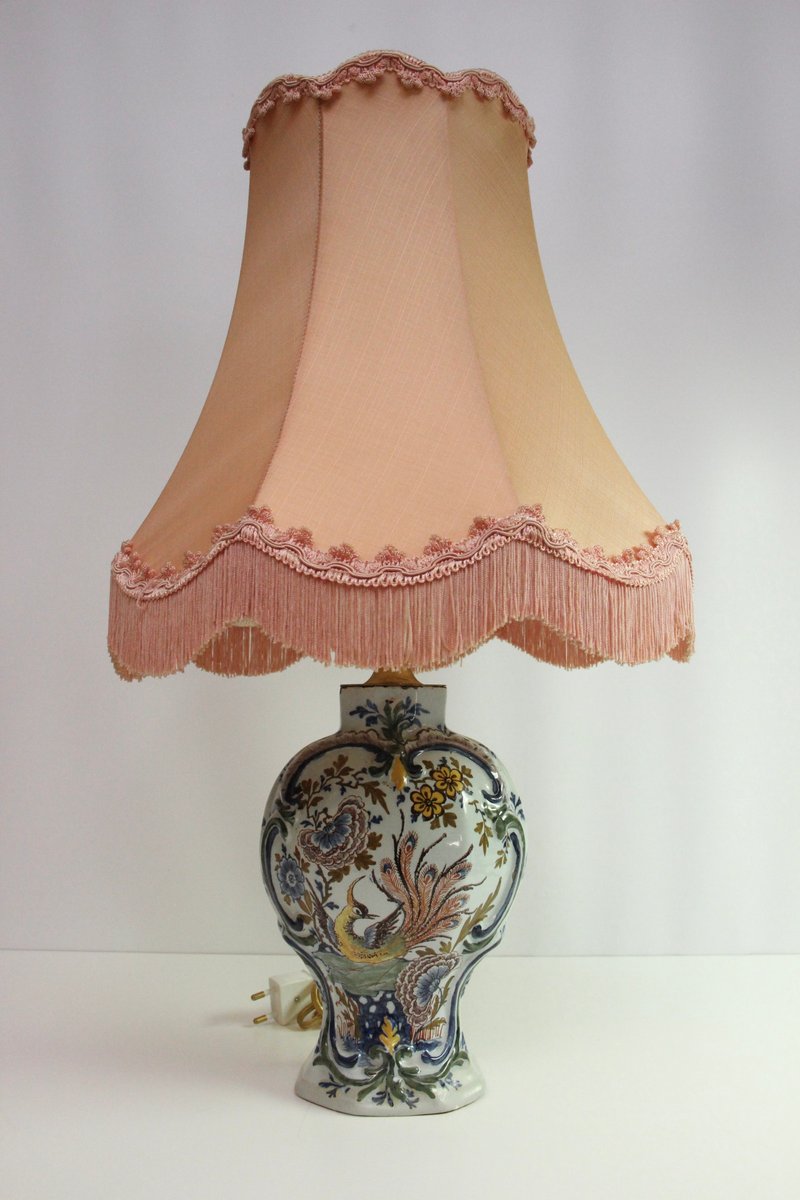 Antik hollandsk Delft bordlampe