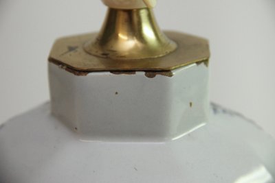 Antik hollandsk Delft bordlampe