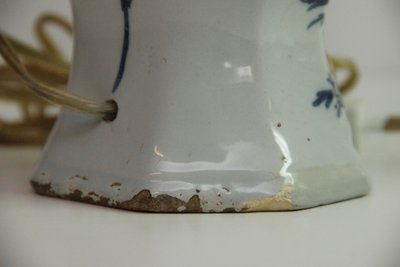Antik hollandsk Delft bordlampe