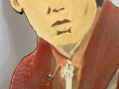 Duane Eddy figur malet på plade.