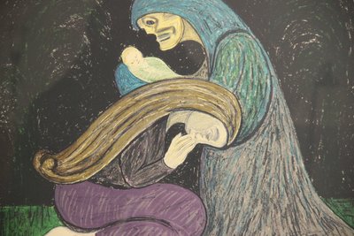 Henry Heerup “Historien om en moder” litografi fra 1983