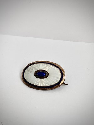 Bernard Hertz emalje broche i sølv