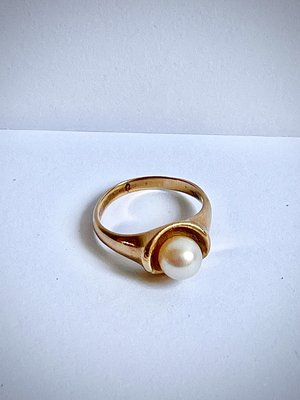 Hermann Siersbøl 14 kt perle ring i organisk form af guld