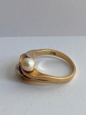 Perle ring i 14 kt guld unika af Svend Valdemar Nielsen