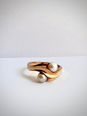 Perle ring i 14 kt guld unika af Svend Valdemar Nielsen
