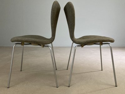 2 stk Arne Jacobsen syverstole kromstel