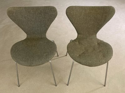 2 stk Arne Jacobsen syverstole kromstel