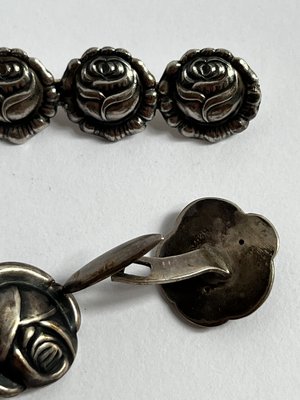 Sølv Rose Manchetter og broche