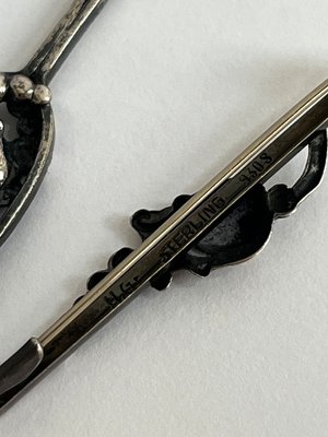 Hans Jensen sølv cigaretholder og broche