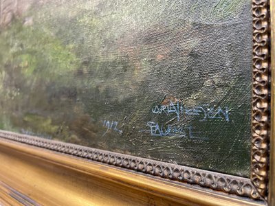 Maleri i gylden ramme.