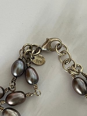 Sølv og perle armbånd
