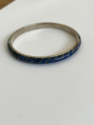 Sølv lapis armbånd