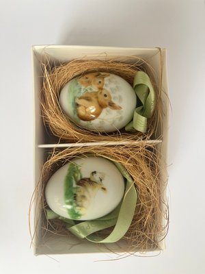 2 royal Copenhagen påskeæg lam kaniner