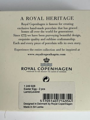 2 royal Copenhagen påskeæg lam kaniner