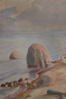 Maleri af kvinde på strand