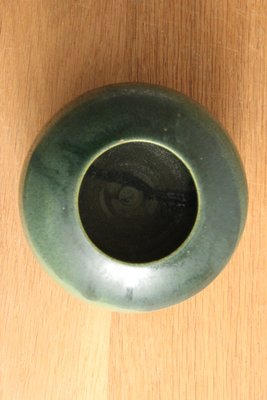Dansk rund vase med grøn glasur