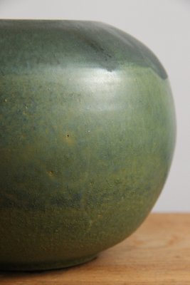 Dansk rund vase med grøn glasur