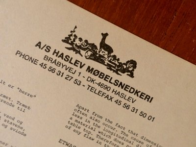 Haslev Snedkersofabord