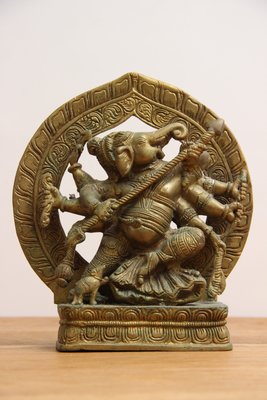 Antik hinduistisk Ganesha figur i messing