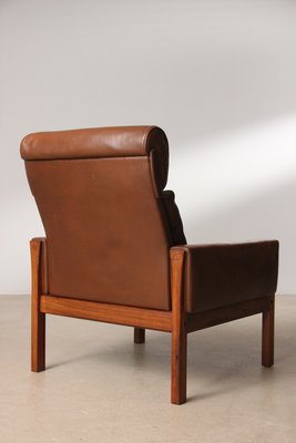 Hans J. Wegner AP62 lænestol i teak og læder