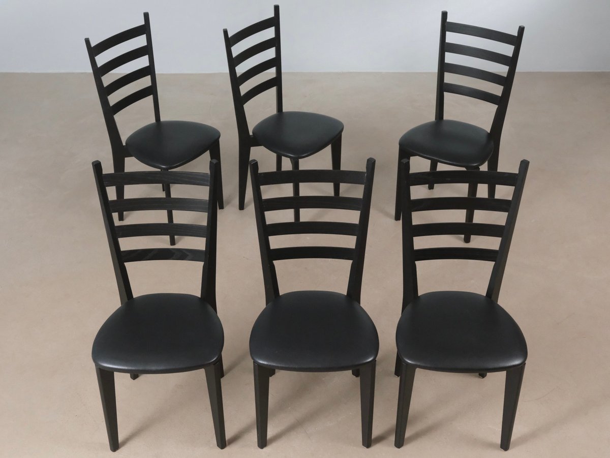 6 stk mørke spisestuestole