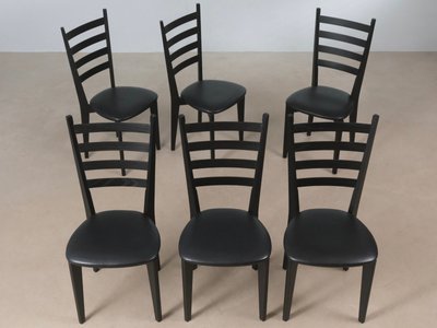 6 stk mørke spisestuestole