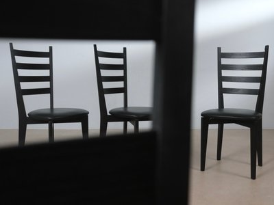 6 stk mørke spisestuestole