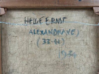Helge Ernst 1934 Olie maleri i smuk patineret bemalet ramme.