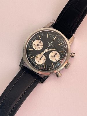 Vintage Breitling Top Time kronograf panda skive armbåndsur i stål
