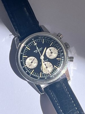 Vintage Breitling Top Time kronograf panda skive armbåndsur i stål