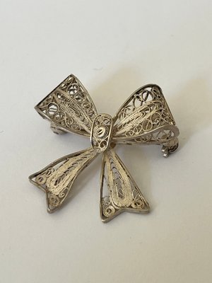 Filigran sløjfe broche