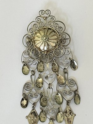 Vintage filigran sølv broche