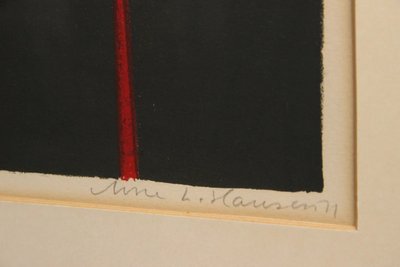 Abstrakt litografi af Arne Lundsteen Hansen