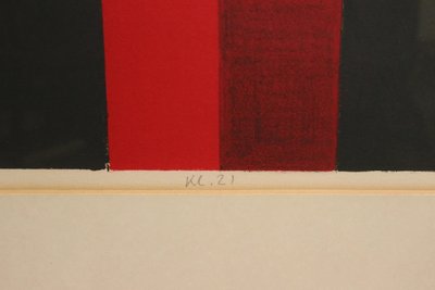 Abstrakt litografi af Arne Lundsteen Hansen