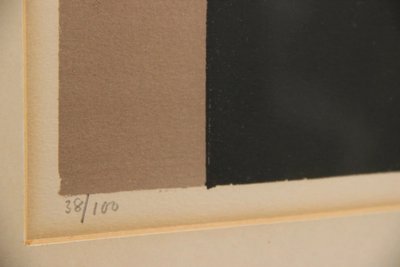 Abstrakt litografi af Arne Lundsteen Hansen