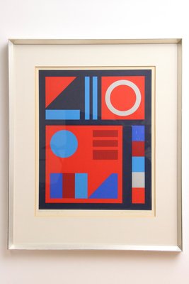 Jette Thyssen geometrisk serigrafi signeret nummereret 1983