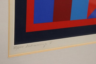 Jette Thyssen geometrisk serigrafi signeret nummereret 1983