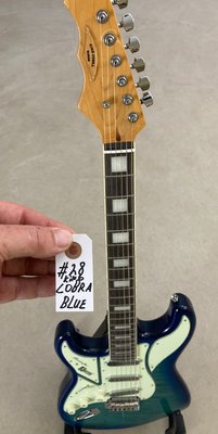 Burns London King Cobra Blue Elektrisk Guitar i Blå Flame Finish
