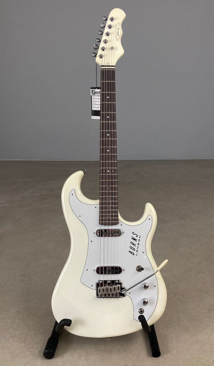 Burns SSJ Six Bass Vintage White Short Scale Baritone Bass / Bass VI Style