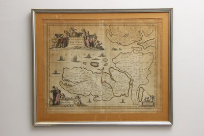 Indrammet kort over Lalandia og Falster fra 1681