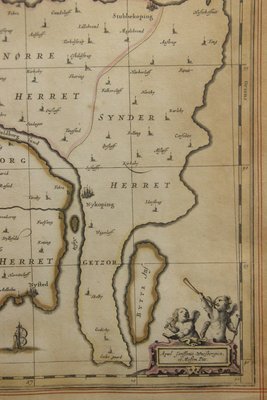 Indrammet kort over Lalandia og Falster fra 1681