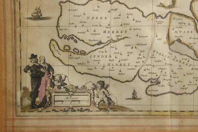 Indrammet kort over Lalandia og Falster fra 1681