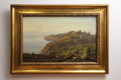 J.H. Brandt Monumentalt oliemaleri af Hammershus Bornholm 1891