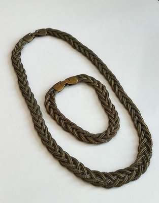 Bronze smykke sæt af armbånd og halskæde