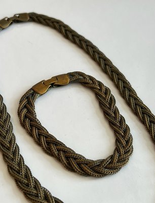 Bronze smykke sæt af armbånd og halskæde