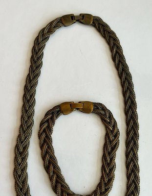 Bronze smykke sæt af armbånd og halskæde
